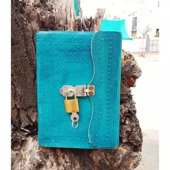 Дневник ручной работы с тиснением в классическом стиле / формате - синий. Размер 5x7 дюймов. 5 x 7 in синий