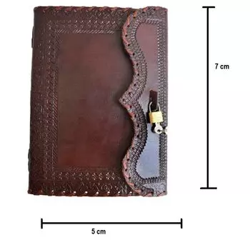 Дневник ручной работы с тиснением в классическом стиле / формат с системой блокировки - коричневый. Размер 5x7 дюймов. 7 x 5 in коричневый