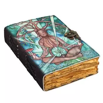 Дневник с принтом Leather Seed Mama, винтажный дневник со старыми страницами для офиса и личного использования (7 х 5 дюймов) 7 x 5 in