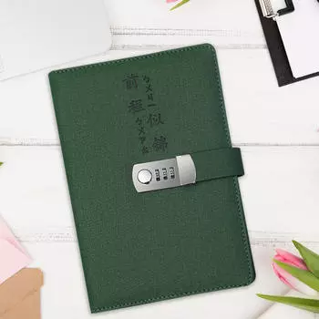 Дневник с замком, блокнот, портативные офисные принадлежности, личный дневник с надежным паролем, темно-зеленого