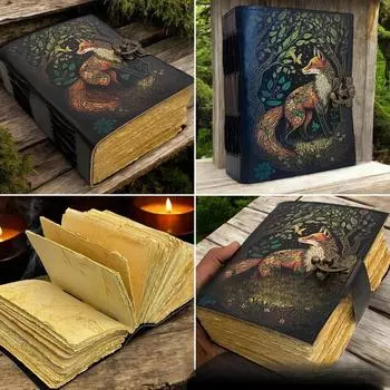 Дневник Теневой Книги | Толстый Винтажный Блокнот | Журнал с Краевой Бумагой в Подарок One Size