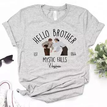 Дневники вампира топ женская уличная одежда японские летние футболки женская смешная графическая одежда S