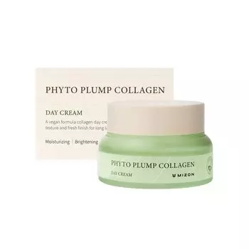 Дневной крем MIZON Phytoplump Collagen с текстурой, которая становится липкой по мере нанесения, гипоаллергенный веганский крем, который можно использовать каждый день даже на чувствительной коже