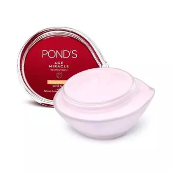 Дневной крем Pond s Age Miracle Youthful Glow Day Cream с SPF 15 PA++, антивозрастной крем с 10% комплексом ретинола и коллагена B3, борется с дряблостью кожи, 50 г