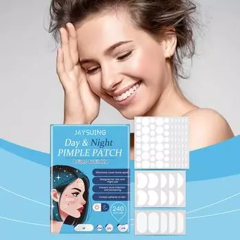 Дневные и ночные пластыри от прыщей Удобные пластыри для лица, успокаивающие, восстанавливающие кожу, контролирующие жирность и скрывающие недостатки белый