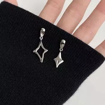 Дневные и ночные серьги-звезды Четырехлучевые звезды На каждый день