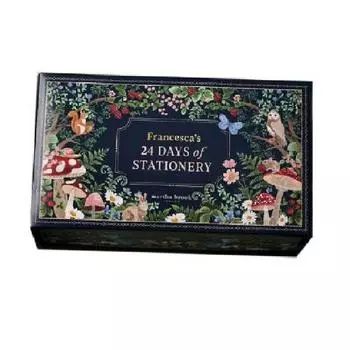 Дни 24 Адвент-календаря канцелярских товаров Золотое тиснение Бланк для Рождества