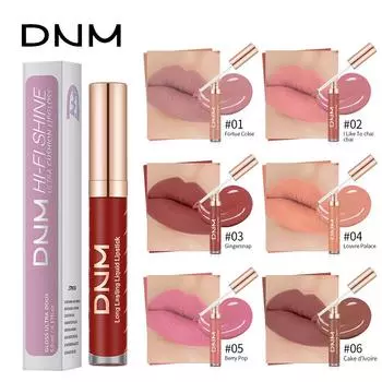 DNM Liquid Lip Gloss Натуральная шелковистая губная помада Жидкая долговечная антипригарная глазурь для губ 12 цветов в наличии Макияж