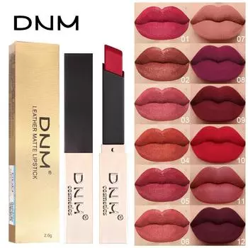DNM Матовая долговечная маленькая помада с золотыми полосками, набор из 6 антипригарных водонепроницаемых натуральных помад для макияжа 01-06