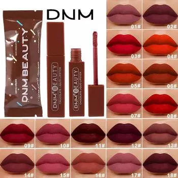 DNM Шелковистая антипригарная глазурь для губ, долговечный матовый бархатный водонепроницаемый одинарный блеск для губ, многоцветный 02