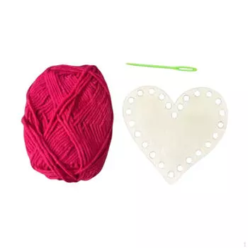 Дно корзины для вязания крючком необработанное деревянное сердце в форме плетения вязаная основа ремесла Rose Red Yarn