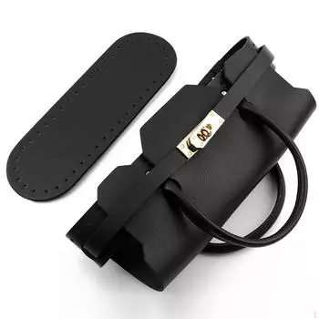 Дно сумки для вязания крючком, крышка, замок, пряжки, детали, сумка для сумки коричневый