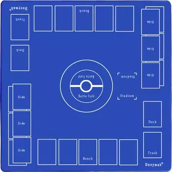 Dnoymab полноразмерный игровой коврик для карт Pokemon Толщина 3 мм резиновый игровой коврик для карт Pokemon Сумка для хранения 2 игроков 60 x 60 см игра, игра, нескользящая (3mm синий