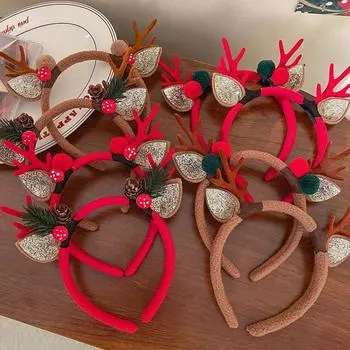 До рога оленя Цветочница корейский стиль обруч на голову аксессуары для волос повязка на голову с рогами женская повязка для волос