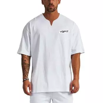 Do The Work Летняя мужская Новое поступление модная дышащая футболка для бодибилдинга и фитнеса с v-образным вырезом и принтом из чистого хлопка M белый
