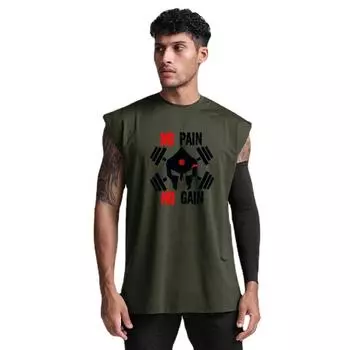 Do The Work Лето Новый бренд Тренажерный зал Спорт Бодибилдинг Фитнес Быстросохнущие сетчатые мужские топы без рукавов с принтом больших размеров M армия зеленый