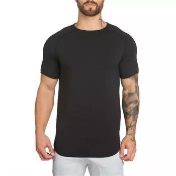 Do The Work Muscleguys Фитнес Бодибилдинг Тренировки Slim Fit Эластичная футболка из чистого хлопка с круглым вырезом Летняя мода Повседневная однотонная футболка M чёрный