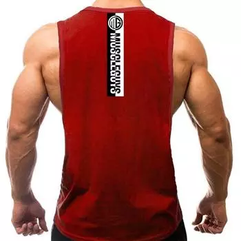 Do The Work Muscleguys Gym Sports Fitness Мужская быстросохнущая рубашка без рукавов с круглым вырезом и заниженными плечами для бодибилдинга и принтом для тренировок M красный