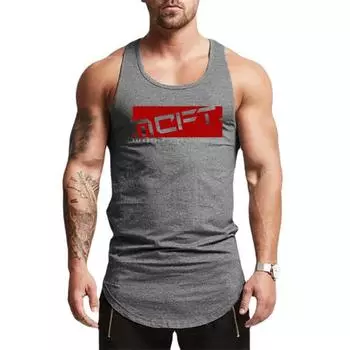 Do The Work New Hot Sale Мужской Бодибилдинг Хлопок Тренажерный Зал Спорт Фитнес Slim Fit Лето Повседневная Мода О-Образным Вырезом Печатных Тренировок Крутой Жилет M серый