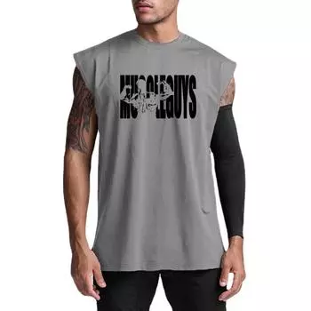 Do The Work Новое поступление, летняя мужская быстросохнущая дышащая модная повседневная мужская сетчатая майка с круглым вырезом и буквенным принтом для улицы M серый