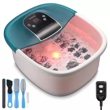 Добавки для ванны RENPHO 7 л, большой температурный пузырьковый подогрев и сохранение тепла, бесшумный набор для пилинга из 22 пемзовых камней, инструкция на японском языке