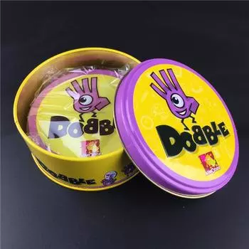 Dobbles Spot Cards Английская версия Настольная игра Высокое качество жесть Нравится издание Животные металлическая коробка Поход спорт 01