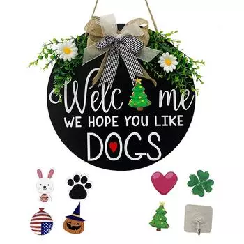 Добро пожаловать Деревянный Знак Дверной Подвесной Доска Дверная Табличка Украшения Фестивальные Эмблемы 30x30cm