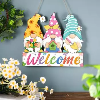 Добро пожаловать Гном Дверная вешалка Персонализированный праздничный декор для вечеринки на крыльце CHINA