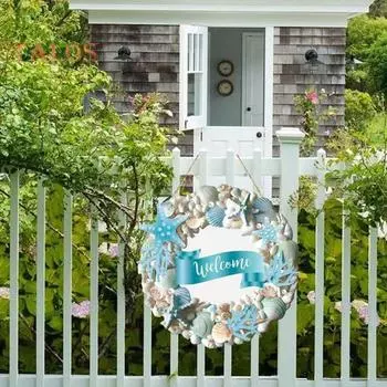 Добро пожаловать на дверь, легко хранить подарки, дерево, практичная морская звезда, подвесная бирка, домашний декор Round