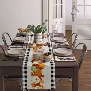Добро пожаловать осень День благодарения тыква скатерти домашняя кухня декор для кафе праздничная свадебная вечеринка аксессуары для стола настольные флажки 150x33cm