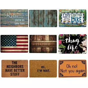 Добро пожаловать письмо нескользящий водопоглощающий дверной коврик ковер вход пол декор 1