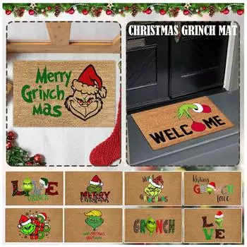 Добро пожаловать Рождественский коврик Нескользящий и моющийся коврик для украшения двери Коврик для входа Коврики для входа