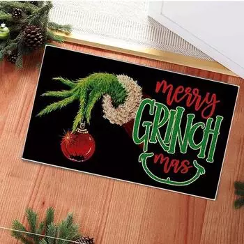 Добро пожаловать Рождественский коврик Нескользящий и моющийся коврик для украшения двери Коврик для входа Коврики для входа One Size