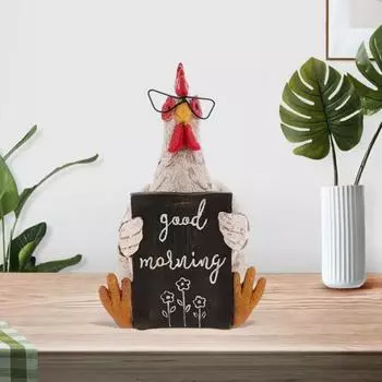 Доброе утро, фигурка курицы, смола, сидящая лежащая курица, статуя, скульптура для дома, офиса, настольная книжная полка, украшение, украшение, фестиваль, подарок A