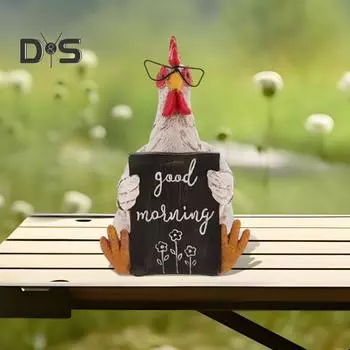 Доброе утро, фигурка курицы, смола, сидящая лежащая курица, статуя, скульптура для дома, офиса, настольная книжная полка, украшение, украшение, фестиваль, подарок A