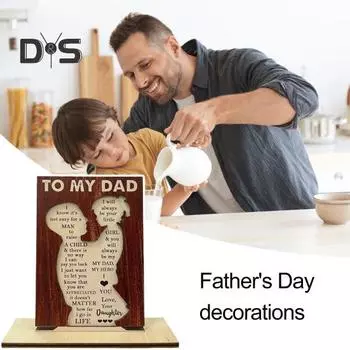 Дочь папе деревянная табличка «Объятия» со смыслом украшения табличка «Спасибо, папа» душевная дань уважения папе подарок на день рождения на День отца от дочери коричневый