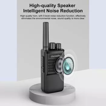 Docooler T1 Walkie Talkie 16-канальный профессиональный FM-трансивер портативный двусторонний радиоприемник EU Plug чёрный