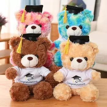Doctor s Clothing Doll Plush Toy Small Sitting Bear Doll Stuffed Animals Boys Girls Students Graduation Gifts