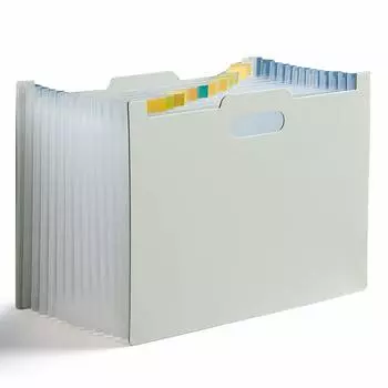 Document File 13 Pockets A4 Document Case Document Stand File Box Office Organization Document Storage Free Standing (Gray)