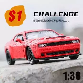 Dodge Challenger 1/36 имитация литья под давлением металлический сплав модель автомобиля звук свет инерционный механизм коллекция игрушки мальчики дети juguetes nios