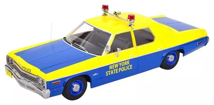 Dodge Monaco New York State Police 1974 в масштабе KK Готовый продукт 1/18 Желтый/Синий