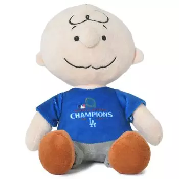 Dodgers Charlie Brown Plush MLB Commemorating the 2024 World Series LA Dodgers PEANUTS Mascot Character Toy, Merchandise, Champions, [Used] бежевый