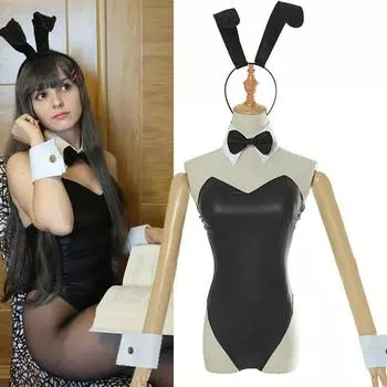 Does Rascal Not Dream Of Bunny Girl Sakurajima Mai Black Bodysuit Costume Maid S