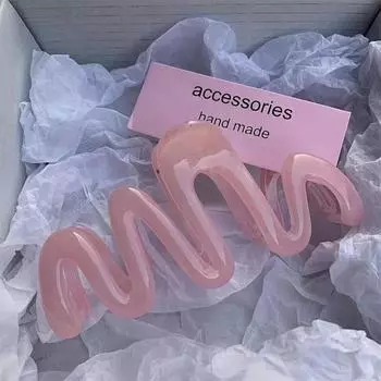 Дофамин кремового цвета с геометрической волнистой линией на затылке, коготь для волос, зажим для волос, заколка для женщин и девочек, хвост, аксессуары для волос синий