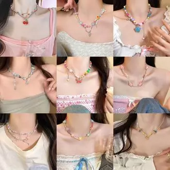 Дофамин Летнее ожерелье из бисера: Милый, уникальный дизайн для стильного женского стиля Clavicle