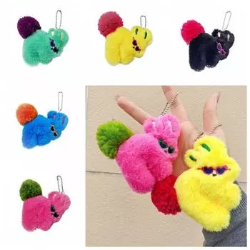 Дофамин Мягкие игрушки кролика Брелки Очки Кролик Рюкзак Украшения Плюшевая кукла Подвеска Девочки чёрный