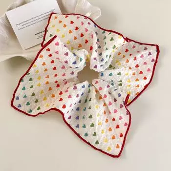 Дофамин Разноцветные Сердечки Пузыри Скранчи Резинка для Волос Радужная Бандана Аксессуар для Волос Сладкий Милый Девочки Женщины Укладка Волос Повязка на Голову