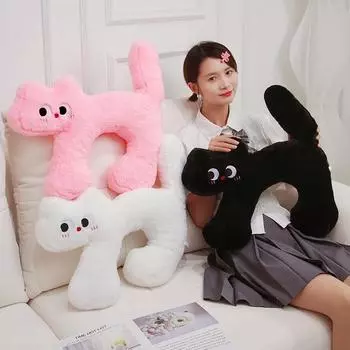 Дофаминовая подушка для шеи кошки, подушка для сна, прикроватная подушка для дивана для девочек чёрный