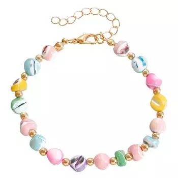 Дофаминовое цветное бисерное ожерелье из неправильной ракушки Женское темпераментное ожерелье Сладкое крутое ожерелье для девочки-специи на ключицу