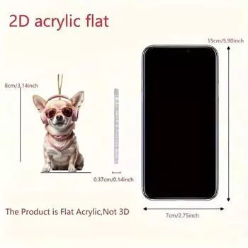 Dog Acrylic Delightful Headphone Pendant Eyecatching Car Decor Ideal For Home Festivities And